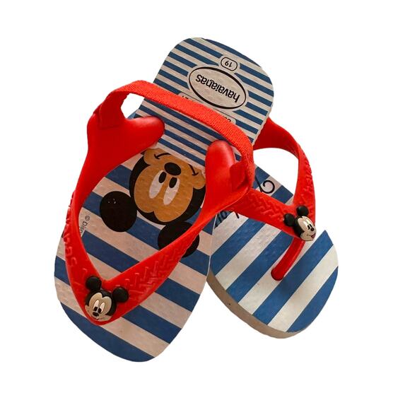 Havaianas Mickey Mouse Flip Flops Baby Thong Sandal Slingback Elastic Sz 5C New - Picture 1 of 11
